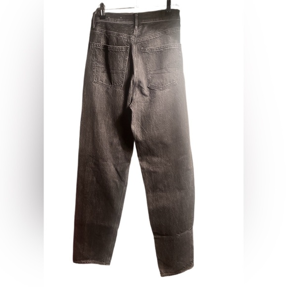 American Eagle regular standard black cotton baggy mid 2 high rise denim jean 00 - Picture 3 of 5